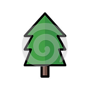 illustration vector and logo tree flatline style icon perfect