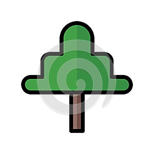 illustration vector and logo tree flatline style icon perfect