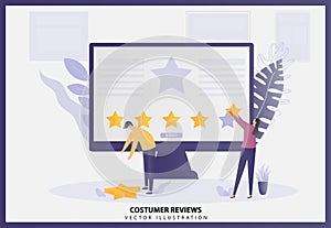 Illustration vector of Online Review concept
