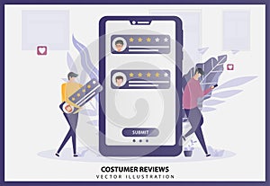 Illustration vector of Online Review concept