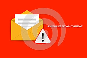 Illustration vector: Phishing Scam Threat email notification