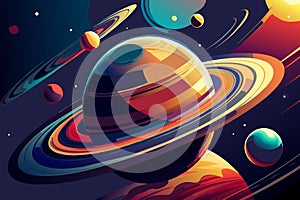 An Illustration ( Vector ) Of Planets Revolving The Sun