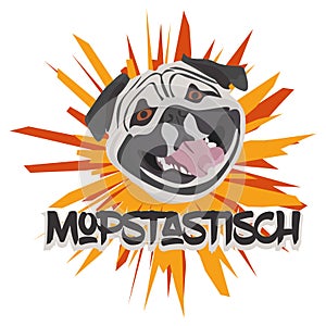 Illustration Vector Pug Mopstastisch