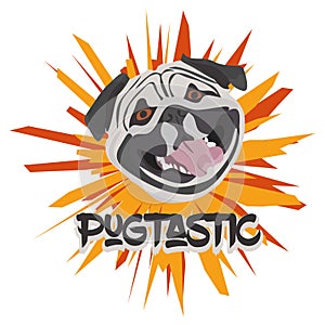 Illustration Vector Pug Pugtastic