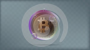 Illustration vector of realistic golden bitcoin