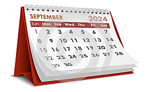 Illustration vector of September 2024 Calendar