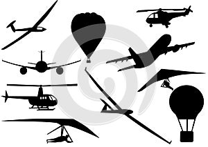 Illustration vector of vehicle silhouettes