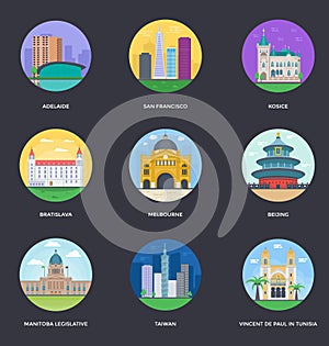 Illustration Vector Of World Cities Set