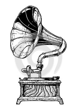 Illustration of Vintage gramophone