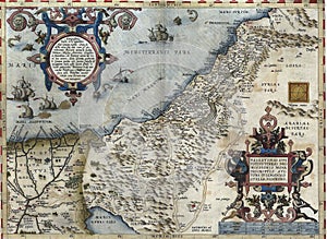 Illustration of a vintage Ortelius map photo