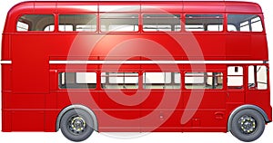 Double Decker London Bus Isolated, Red