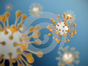 Illustration of virus on blue background