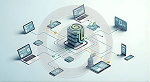 Connected Devices and Network Server, Cloud Computing, Data Network, Internet of Things