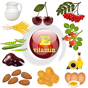 Illustration vitamin E the origin