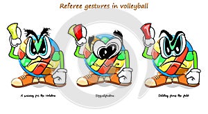 Illustration of a volleyball ball that shows the value of penalty cards in volleyball