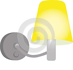 Illustration wall sconce with yellow lampshade