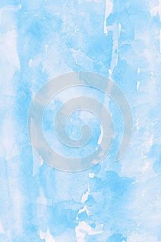 Illustration of a watercolor background with a light blue whitish abstract texture of a natural image for wallpaper photo