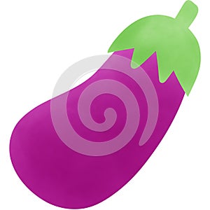 Illustration of a watercolor eggplant isolated on white background
