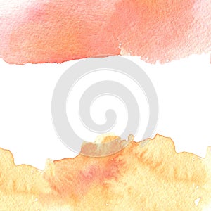 Illustration watercolor frame orange peach pink background watercolor