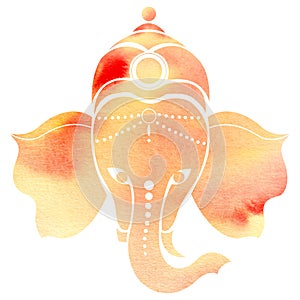 Illustration of Watercolor Lord Ganpati or Ganesh Chaturthi isolated on white background