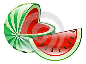 Illustration of watermelon fruit icon clipart