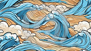 illustration of an wave A blue water wave symbol, showing the fluidity and the motion of water. The symbol is smooth