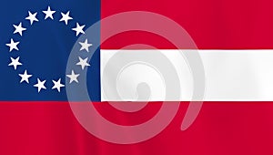 Illustration waving Confederacy flag symbol