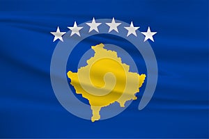 Illustration of a waving flag of the Kosova