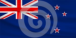 Illustration of a waving flag of the New Zeland