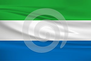 Illustration of a waving flag of the Sierra Leone