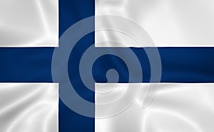 Illustration waving state flag of Finland