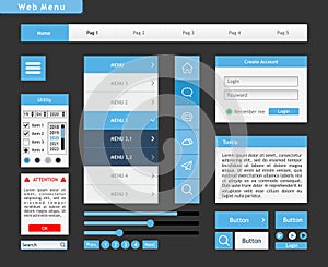 Illustration of a web button menu photo