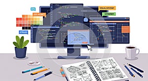 Web Designer's Desk: Coding and Wireframing