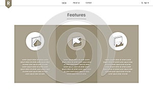 Illustration of website elements for web design