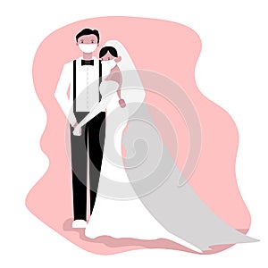 Illustration of Wedding in New Normality