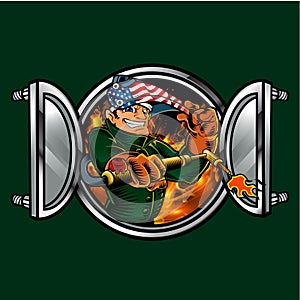 Illustration of welder worker