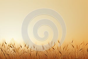 an illustration of a wheat field with the sun in the background