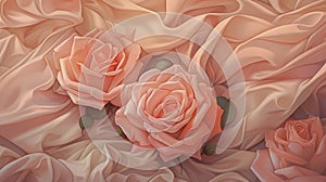 Illustration of whimiscal pink roses