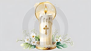 illustration of a white Communion candle