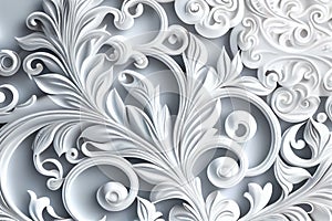 An Illustration of white decor plaster board concept, AI Generated image