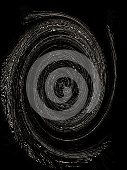 Illustration of white lines forming a vortex on a black background