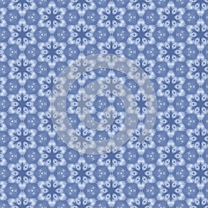 Illustration of white snowflakes on a blue background.
