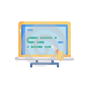 Illustration of whiteboard with presentation and hand pointer