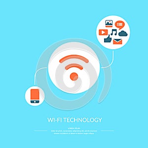 Illustration Wi-fi technology