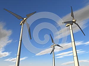 Illustration of a wind plant