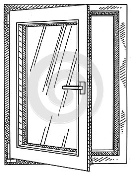Illustration of a window that is open