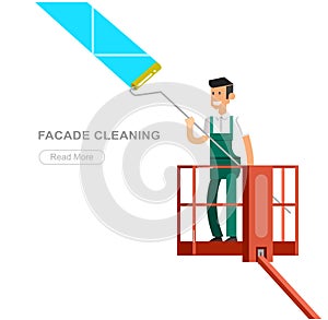 Illustration of a window washer cleaner