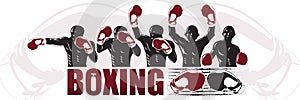 Illustration of the winner concept for boxing banner