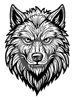 illustration of wolf head