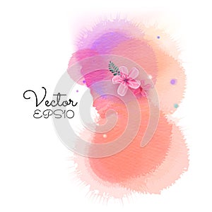 Illustration of woman beauty salon silhouette plus abstract watercolor.  Fashion logo. Digital art painting. Vector illustration